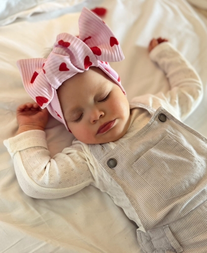 Opaska BIG BOW czerwone serce LOVE