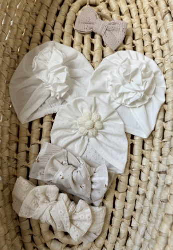 Zestaw turbanów i opasek dla dziewczynki newborn7