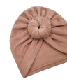 Jesienny turban donut welur pastelowy róż