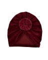 Jesienny turban donut welur bordo