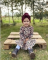 Jesienny turban donut welur bordo