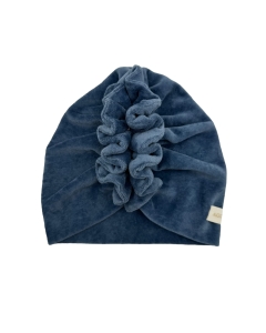 Podwójny turban falbanka welur jeans