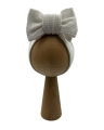 Opaska sweet big bow mini warkocz ecru