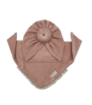 Zestaw jesienny, welurowy turban donut + chusta pastel