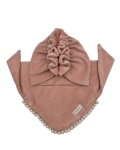 Jesienny zestaw welur turban falbanka +chusta pastel