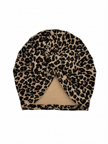 Hit jesieni turban kokarda panterka/cętki na beżu prążek