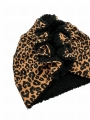 Turban jesienny panterkowe owieczka boho czarny