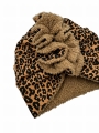 Turban jesienny panterkowa owieczka boho karmel