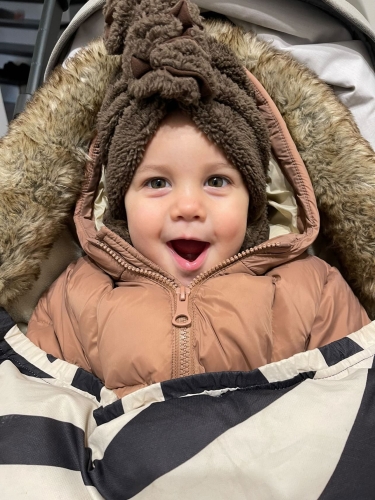 Zimowym brązowy turban falbanka baranek babygirl