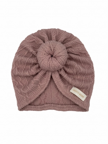 Sweterkowy turban donut brudny róż