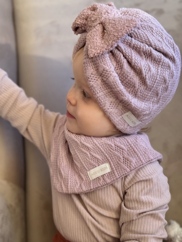 Sweterkowy zestaw turban kokarda + chusta