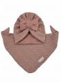 Sweterkowy zestaw turban kokarda + chusta