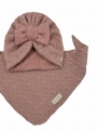Sweterkowy zestaw turban kokarda + chusta