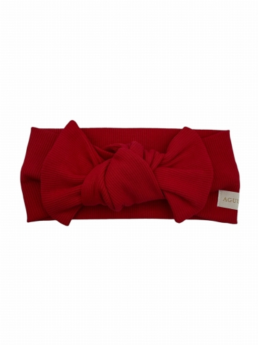 Czerwona opaska big bow prążek Santa