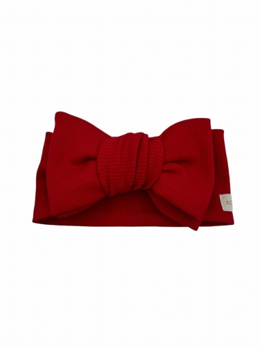 Opaska duża kokarda prążek czerwona love