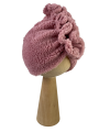 Zimowy turban falbanka baranek brudny róż babygirl
