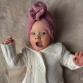 Zimowy turban falbanka baranek brudny róż babygirl