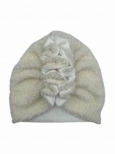 Zimowy turban falbanka bucle śmietanka hit sezonu