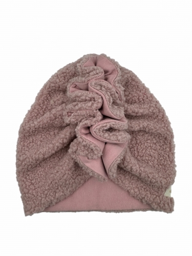 Zimowy turban falbanka bucle pustynny róż hit sezonu