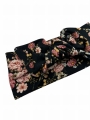 Bawełniana opaska PIN UP kwiatowy print czarny