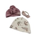 Zestaw niemowlęcy na prezent turban + czapeczka newborn4