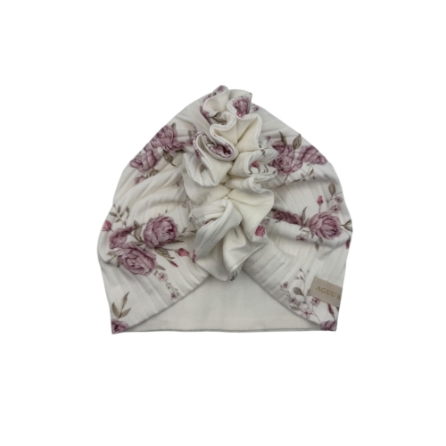 Podwójny turban falbanka piwonie dla dziewczynki