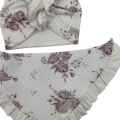 Turban falbanka + chusta z falbanką dla dziewczynki piwonie