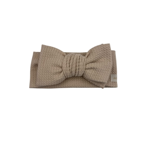 Opaska sweet big bow mini warkocz jasny beż
