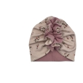 Wiosenny turban drobne róże na różu