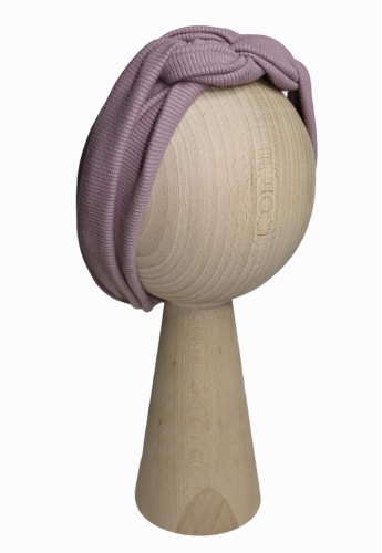 Opaska pleciona prążek w kolorze brudnego różu