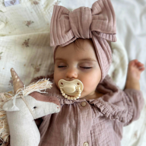 Opaska pastelowa szeroki prążek duża kokarda 