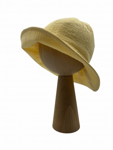 Kapelusz z muślinu na lato żółty dla dziewczynki