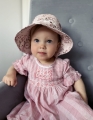 Kapelusz na lato z muślinu kwiatowy wzór dla dziewczynki