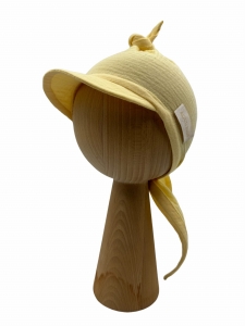 Muślinowa chusta z daszkiem wiązana 100% bawełna żółtą 