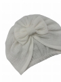 Turban kokarda z muślinu w kolorze ecru