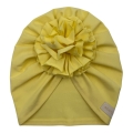 Bawełniany turban kwiat na lato w kolorze żółtym