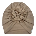 Bawełniany turban kwiat na lato w kolorze beżowym