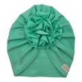 Bawełniany turban kwiat w kolorze miętowym