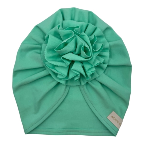 Bawełniany turban kwiat w kolorze miętowym