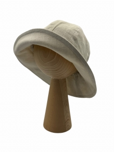 Len 100% kapelusz na lato w kolorze beżowym 