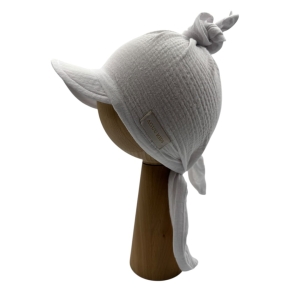 Wiązana chusta z daszkiem 100% muślin biała 