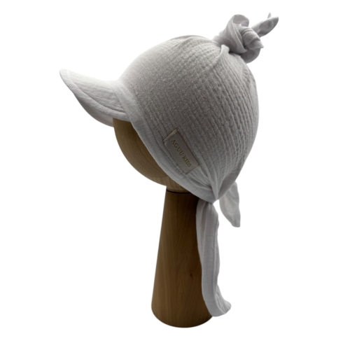 Wiązana chusta z daszkiem 100% muślin biała