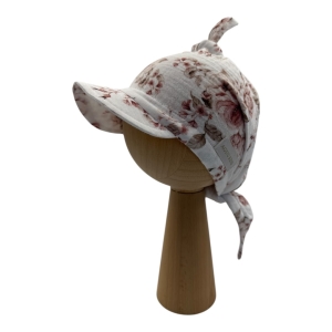 Wiązana chusta z daszkiem kwiaty na ecru newbie 