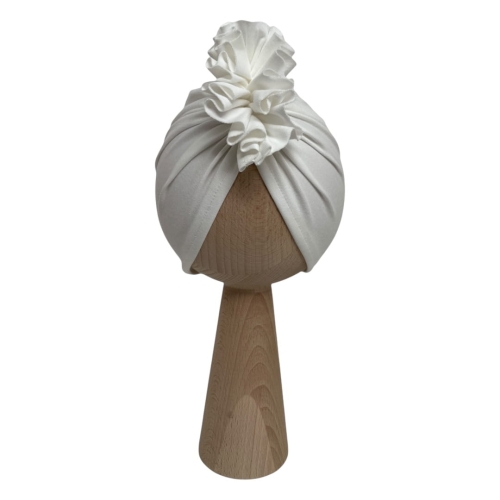 Turban falbanka z cienkiego jerseyu idealny na lato ecru