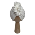 Turban falbanka z cienkiego jerseyu idealny na lato ecru