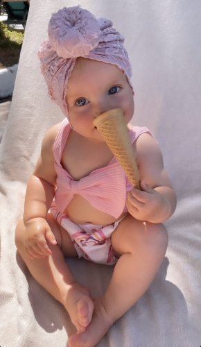 Koronkowy turban donut w kolorze brudnego różu