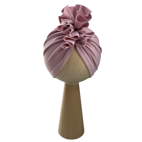 Turban falbanka z cienkiego jerseyu idealny na lato pustynny róż