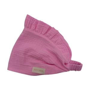 Opaska z muślinu bandanka cukierkowy róż 