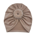 Jesienny turban z weluru beżowy