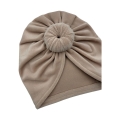Jesienny turban z weluru beżowy